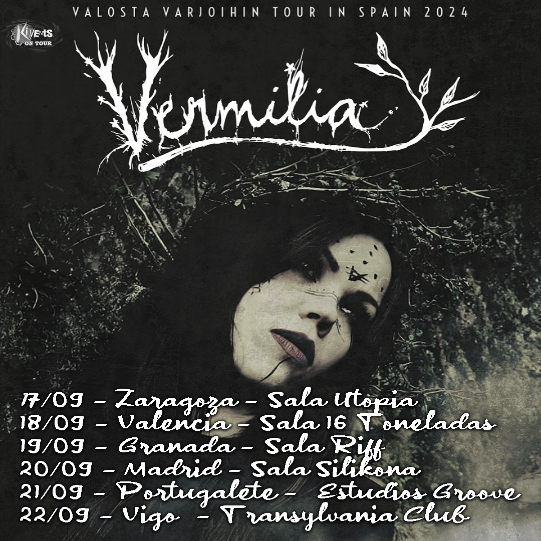 Hoy en Zaragoza Vermilia, la artista femenina que nos visita desde Finlandia, con su gira “Valosta Varjoihin Tour In Spain 2024”.