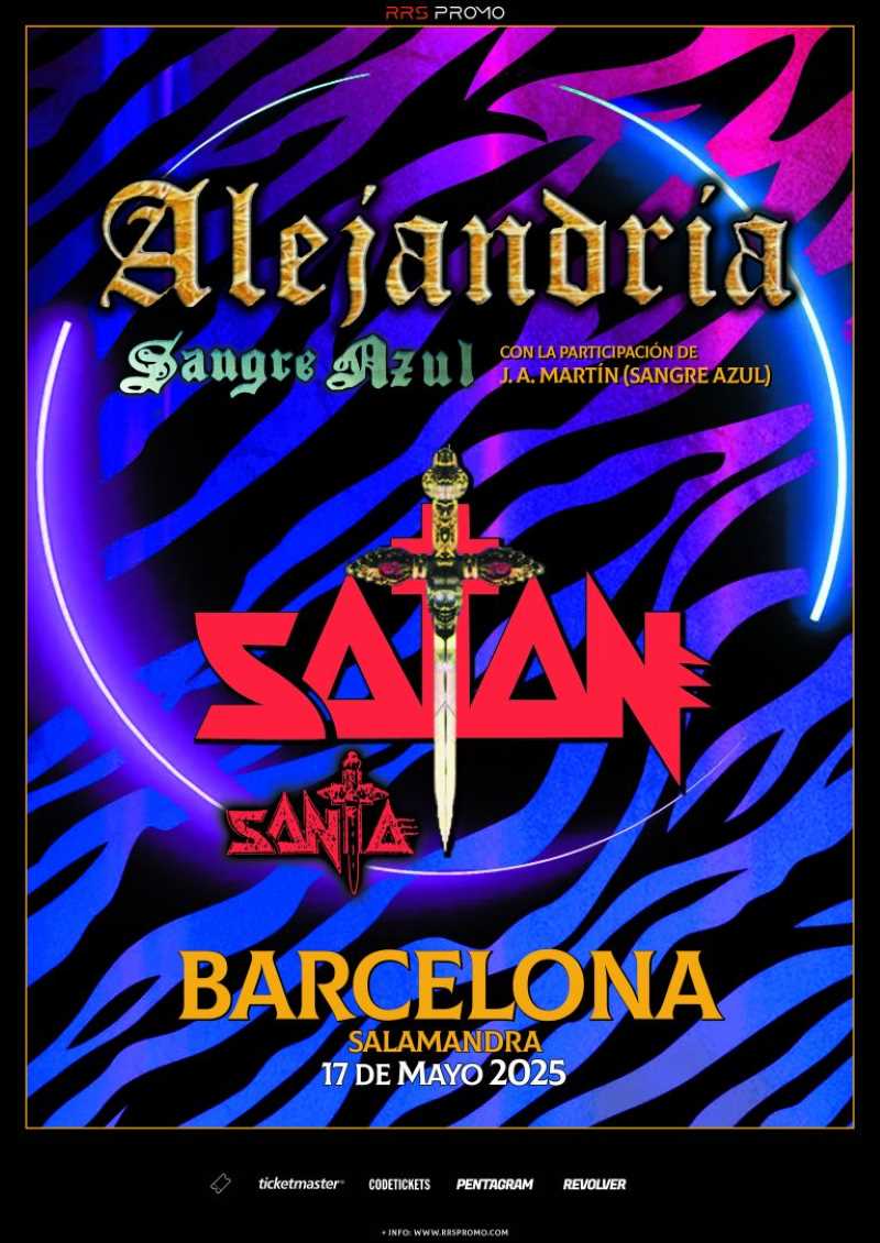 Alejandría y Satán juntos en una noche de tributos en Barcelona el 17 de mayo de 2025