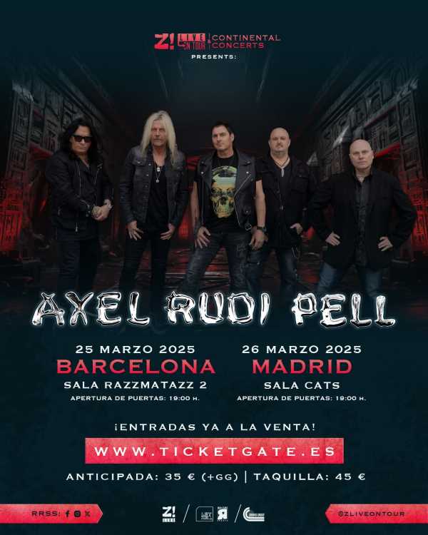 Axel Rudi Pell anuncia dos conciertos en España para 2025