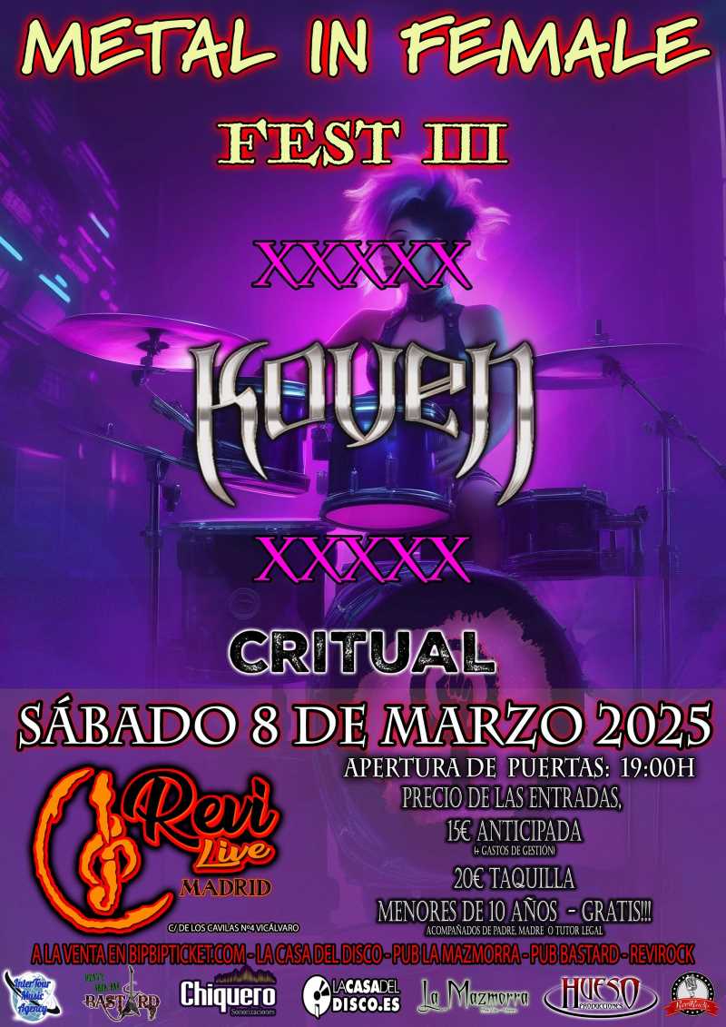 Primeras bandas confirmadas del Metal In Female Fest III