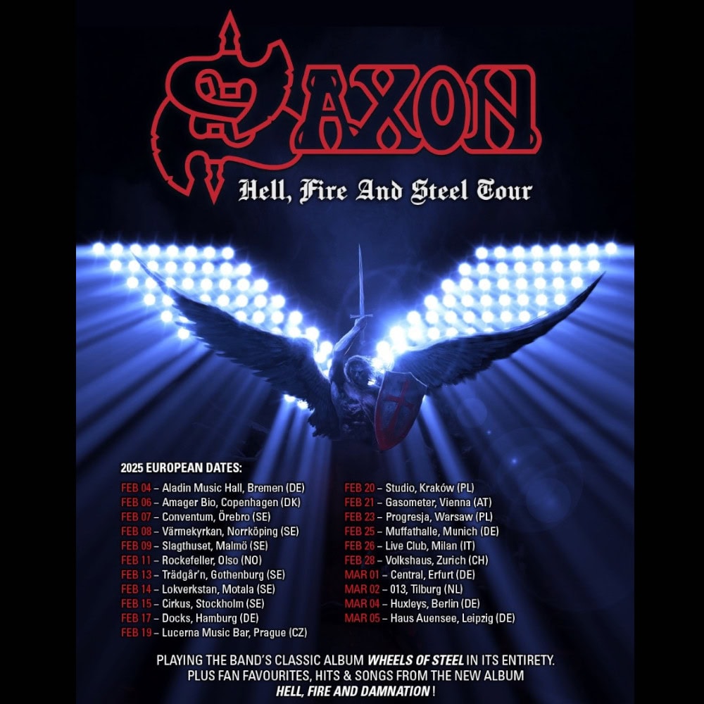 Saxon anuncia su gira “Hell, Fire & Steel”.