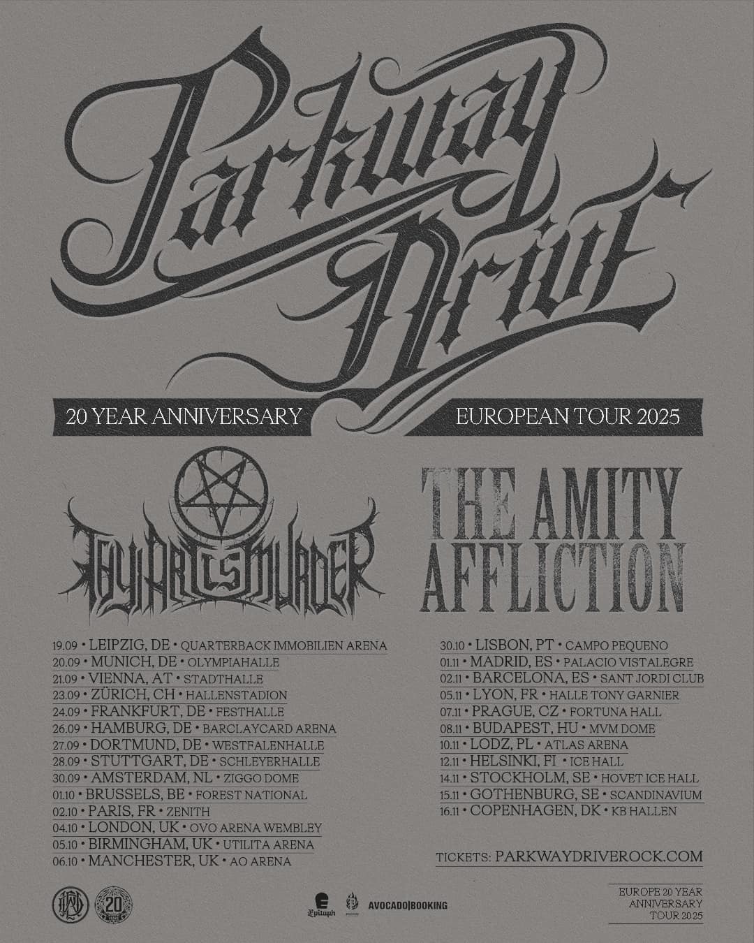 Parkway Drive han anunciado las fechas de su nueva gira europea