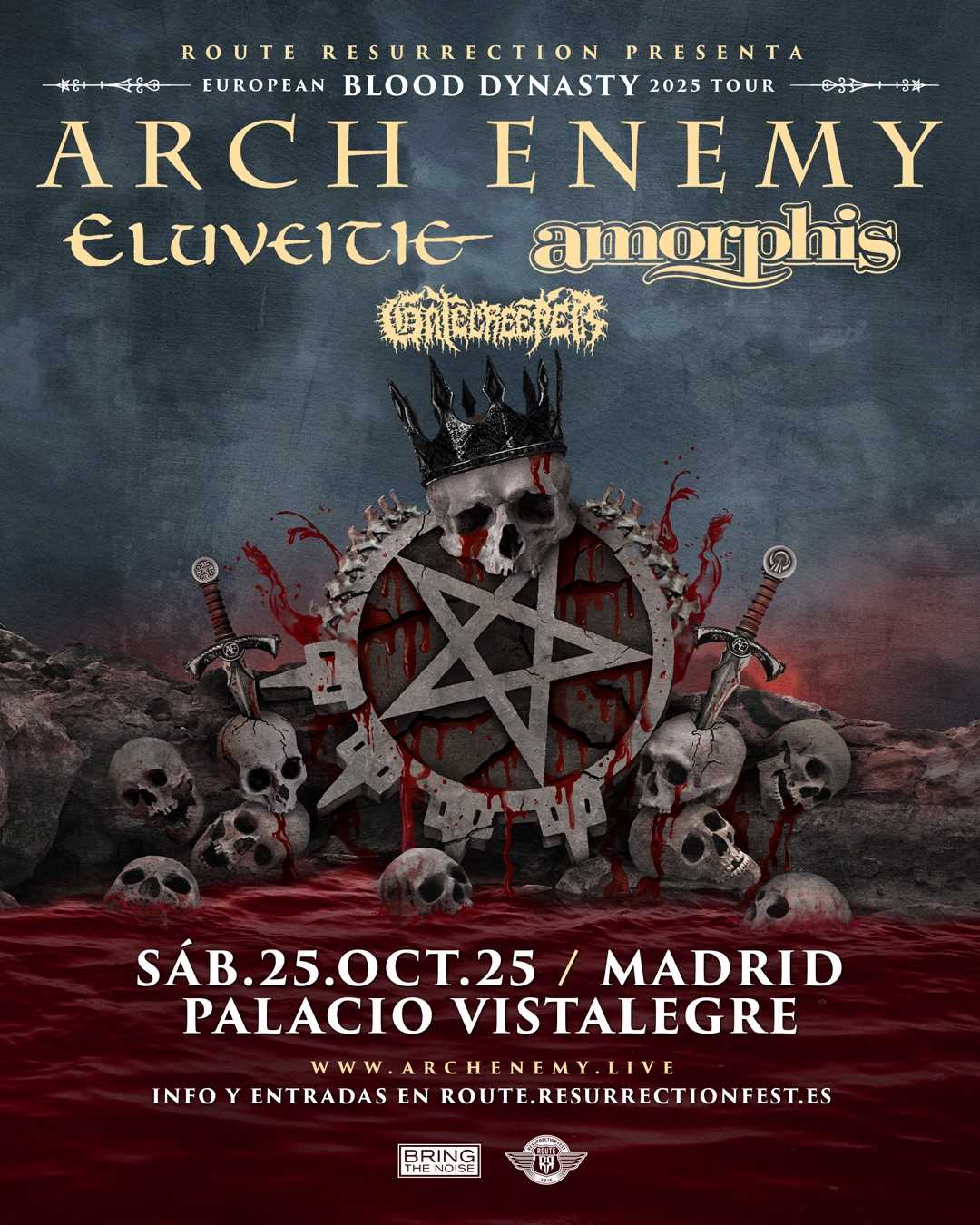 Arch Enemy confirma concierto en Madrid para el 25 de octubre de 2025