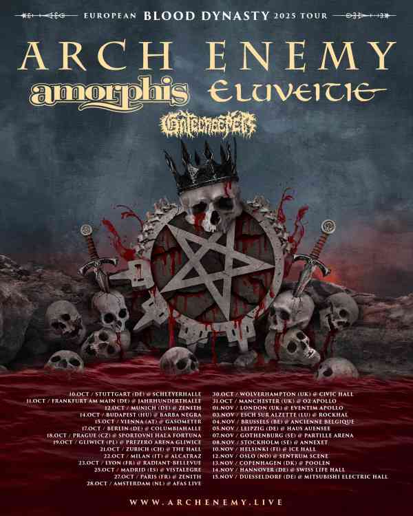 Fechas del «European Blood Dynasty Tour» de Arch Enemy