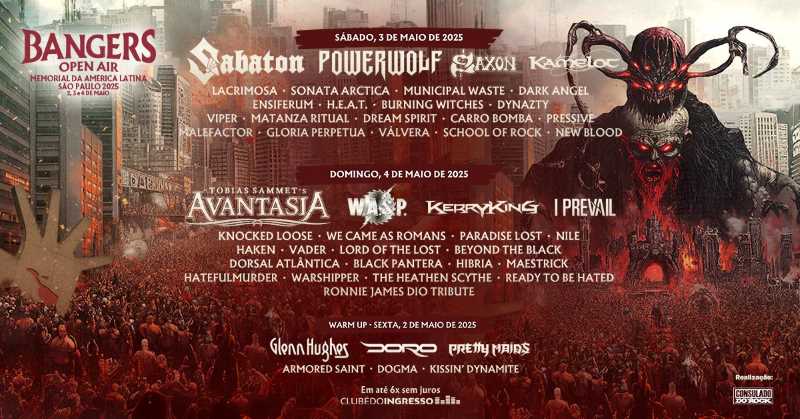 Información del Bangers Open Air 2025 de Brasil