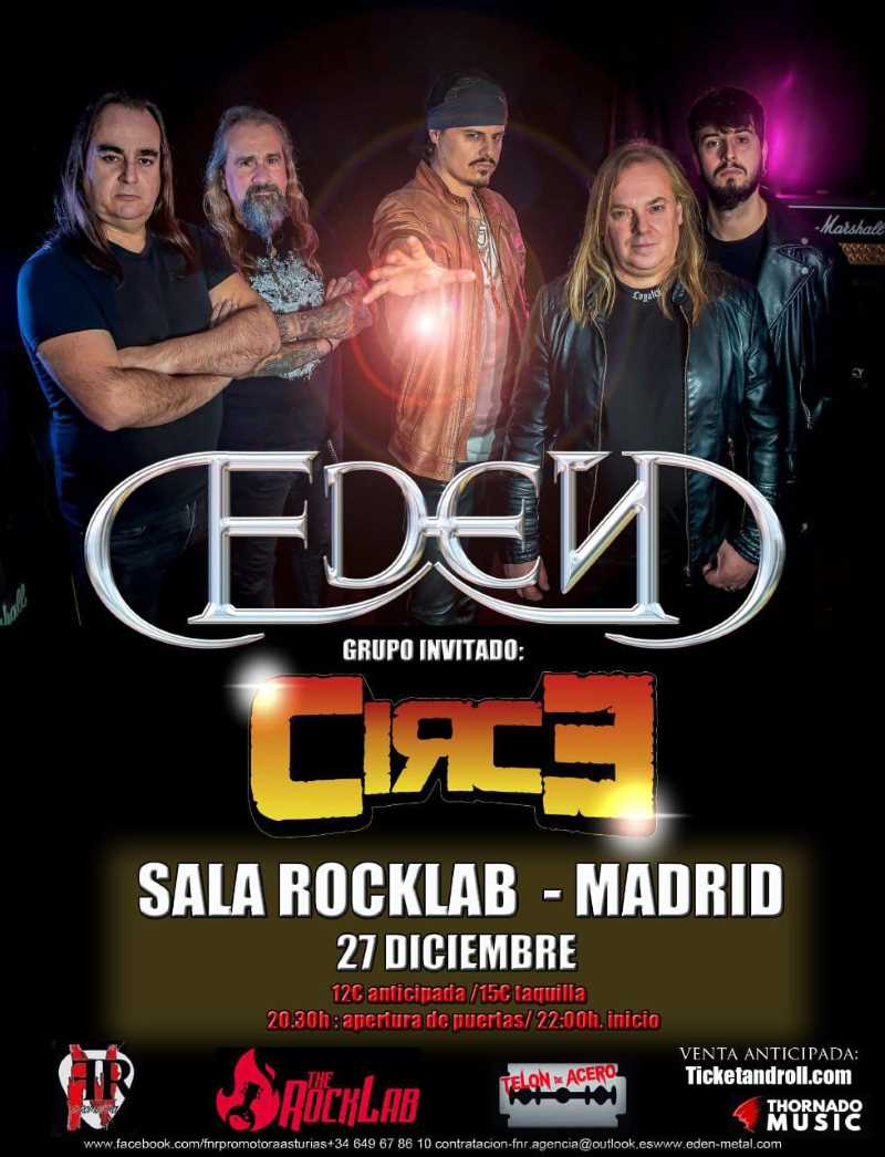 El 27 de diciembre Eden en concierto en Coslada (Madrid)