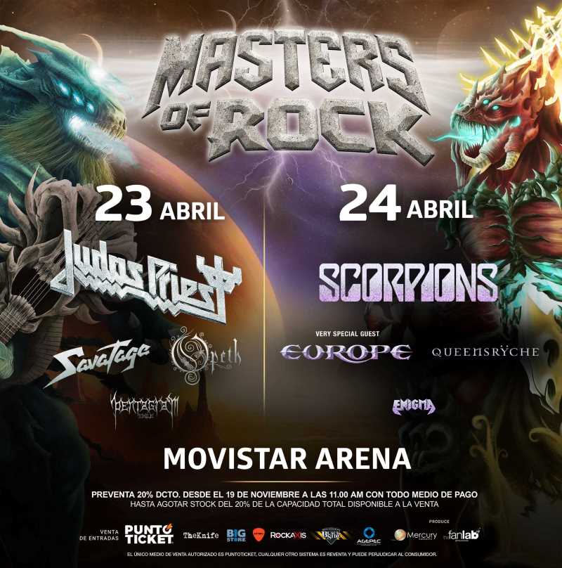 Información del Master Of Rock 2025 de Santiago de Chile