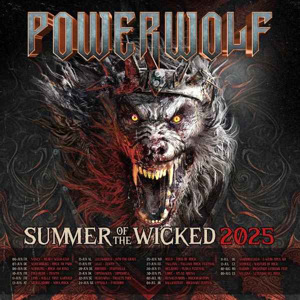 Powerwolf ha anunciado las fechas de la gira europea que realizarán durante el verano de 2025.