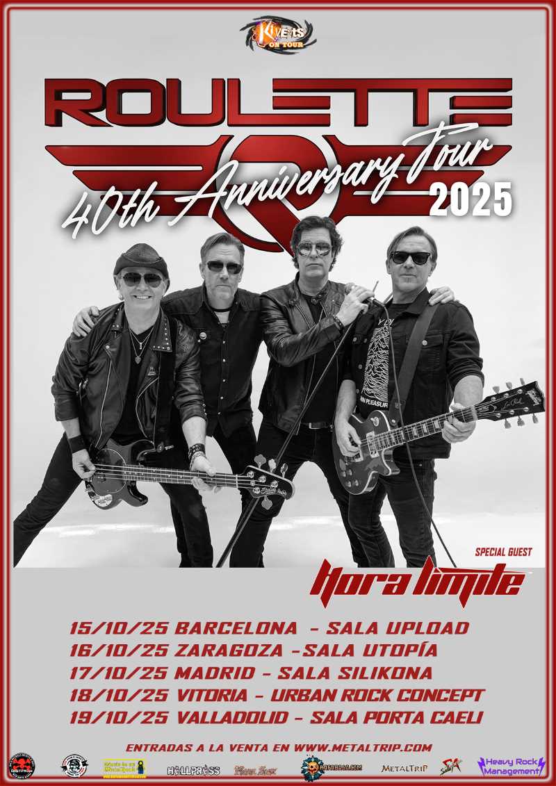 Confirmadas las fechas de la gira de los suecos Roulette junto con Hora Límite