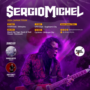 El guitarrista norteamericano Sergio Michel actuará este próximo mes de diciembre en Japón.