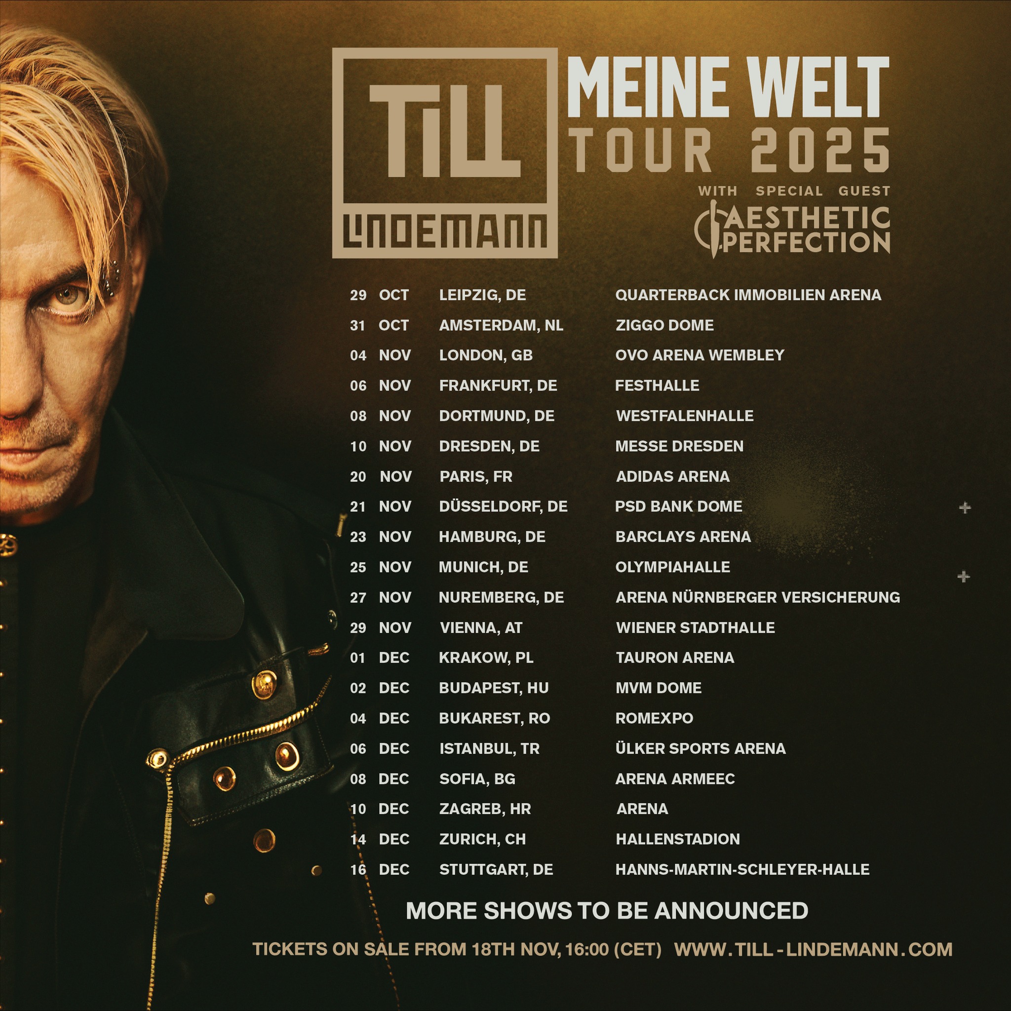 Till Lindemann se complace en anunciar una gira principal por tierras europeas a finales de 2025