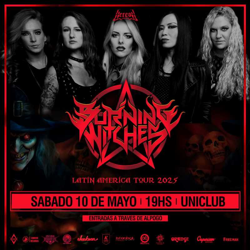 Concierto de Burning Witches en Buenos Aires el 10 de mayo