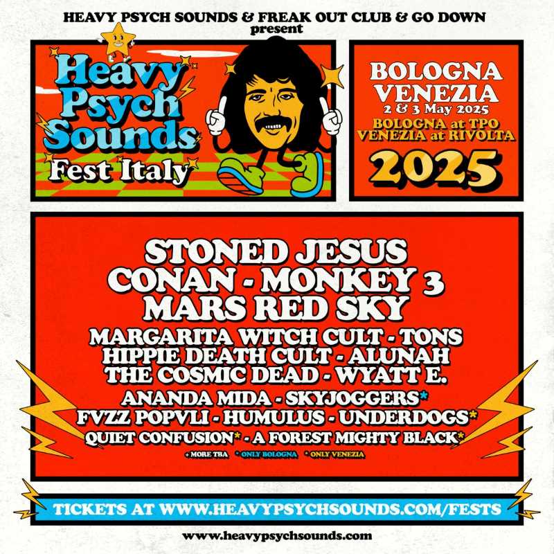 Cartel del Heavy Psych Sounds Fest Italy 2025 de Bolonia y Venecia