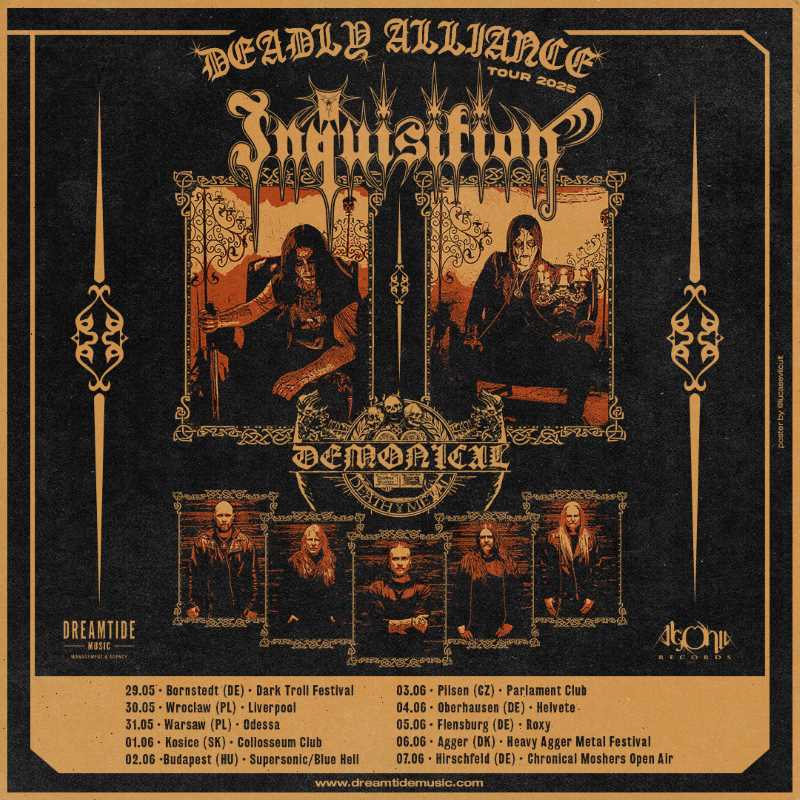 Fechas de la gira europea de Inquisition y Demonical