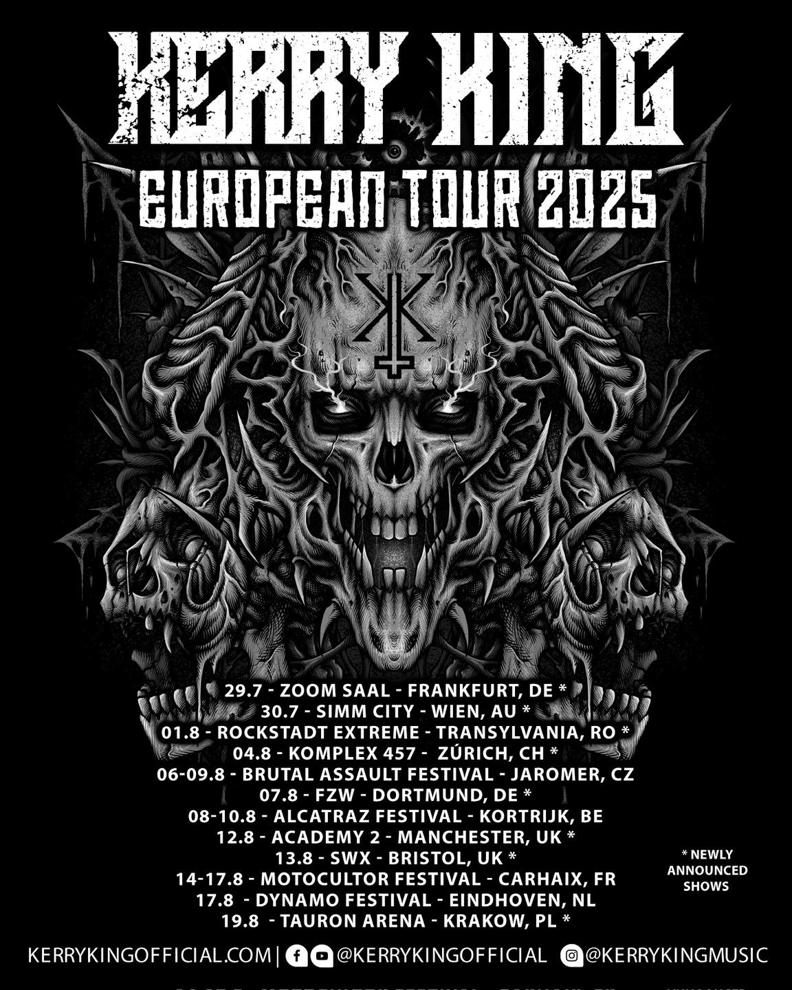 Fechas europeas de  verano de Kerry King