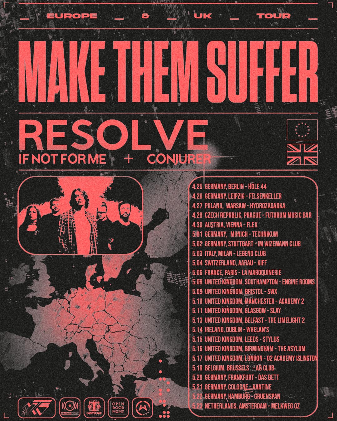 Los australianos Make Them Suffer anuncian las fechas de su próxima gira por Europa.