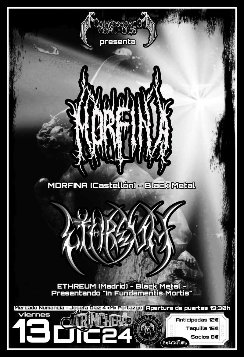 Morfina y Ethreum este viernes 13 de diciembre en Sala la Trinchera de Madrid