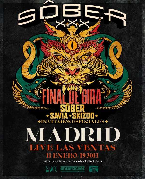 Concierto fin de gira de Sôber en Madrid el 11 de enero 2025