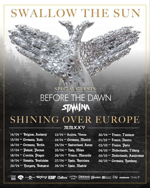Fechas y bandas que acompañaran a Swallow The Sun en su gira Europea en primavera