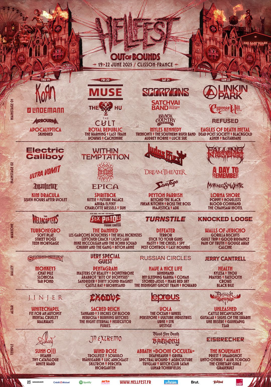  Linkin Park, Scorpions, Korn y Muse encabezarán la edición 2025 de Hellfest