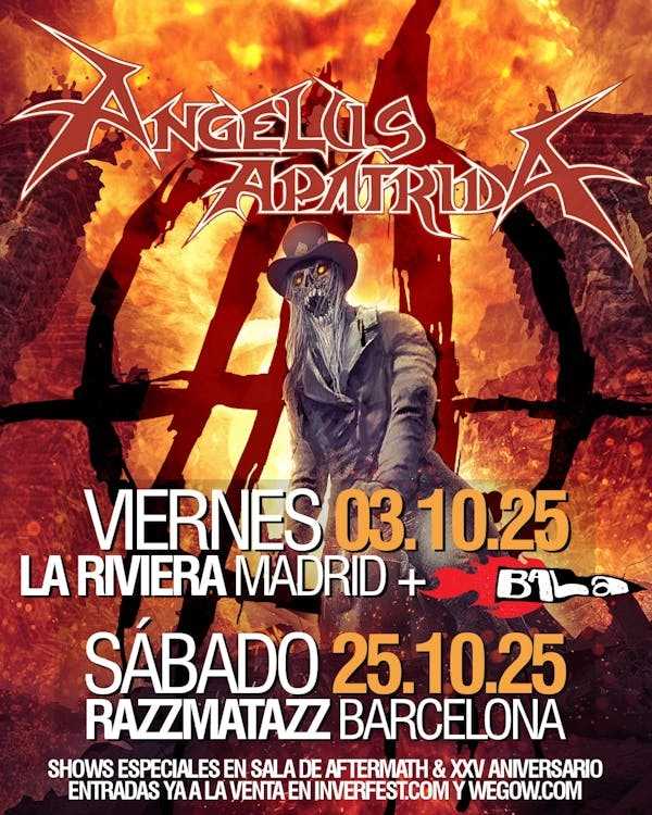 Angelus Apatrida en Madrid y Barcelona por el 25 aniversario de «Aftermath»