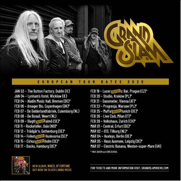 Grand Slam presenta canción y recordatorio de su tour con Saxon