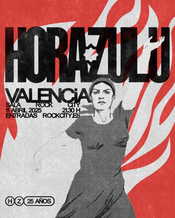 Otro concierto de Hora Zulu, como el que tendrá lugar el próximo viernes 11 de abril en la Sala Rock City de Valencia.