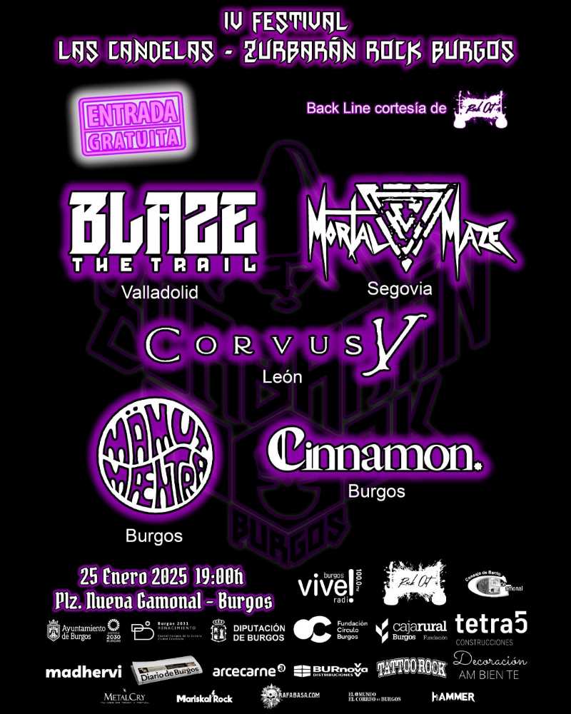 El 25 de enero nueva edición del Las Candelas – Zurbarán Rock Burgos