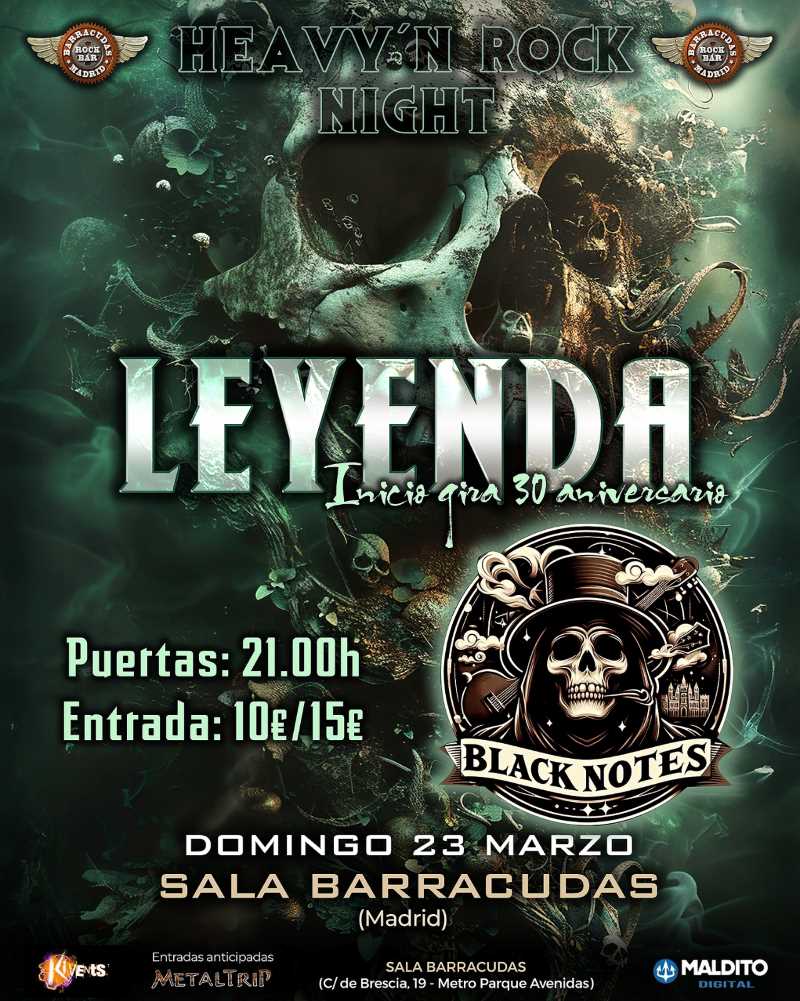 Leyenda arranca su gira de 30 aniversario en Madrid el 23 de marzo