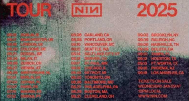 Nine Inch Nails confirma tour por Europa, con parada en Madrid