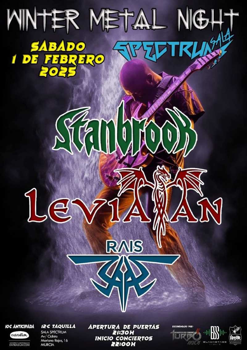 Winter Metal  Night, el sábado 1 De  Febrero en la Spectrum  de Murcia