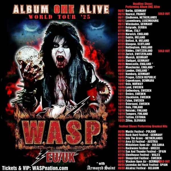 Nuevas fechas del «ONE Alive» tour de W.A.S.P