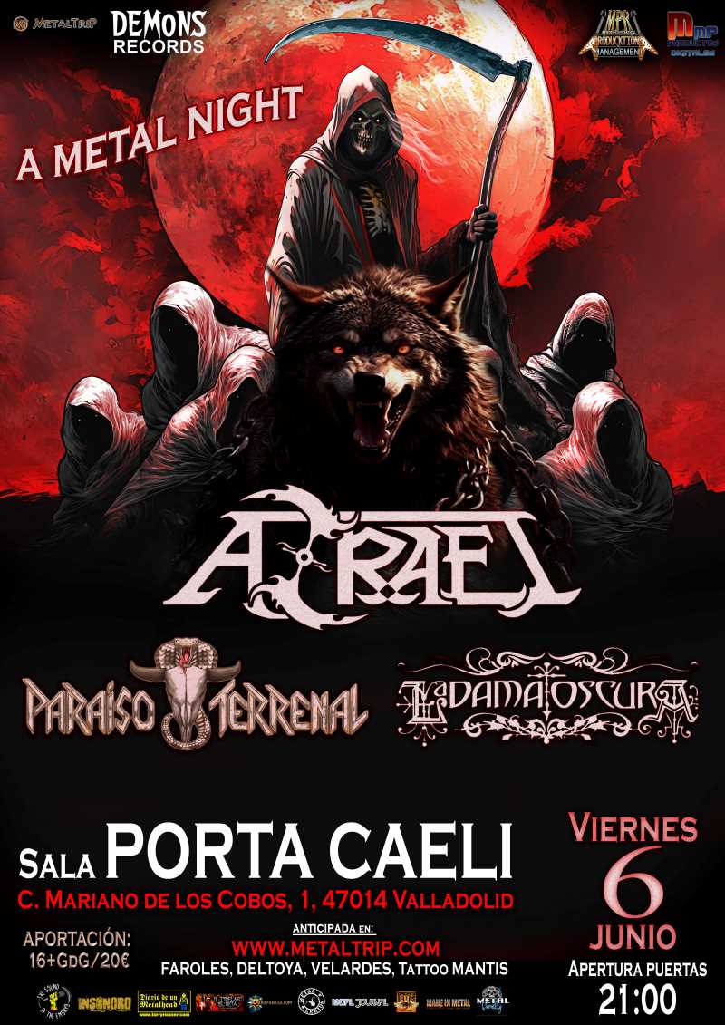 Azrael en Valladolid en concierto junto con Paraiso Terrenal y La Dama Oscura