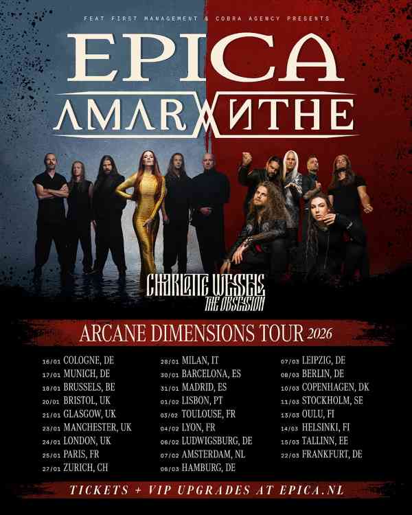 Fechas del «European Arcane Dimensions Tour» de Epica y Amaranthe