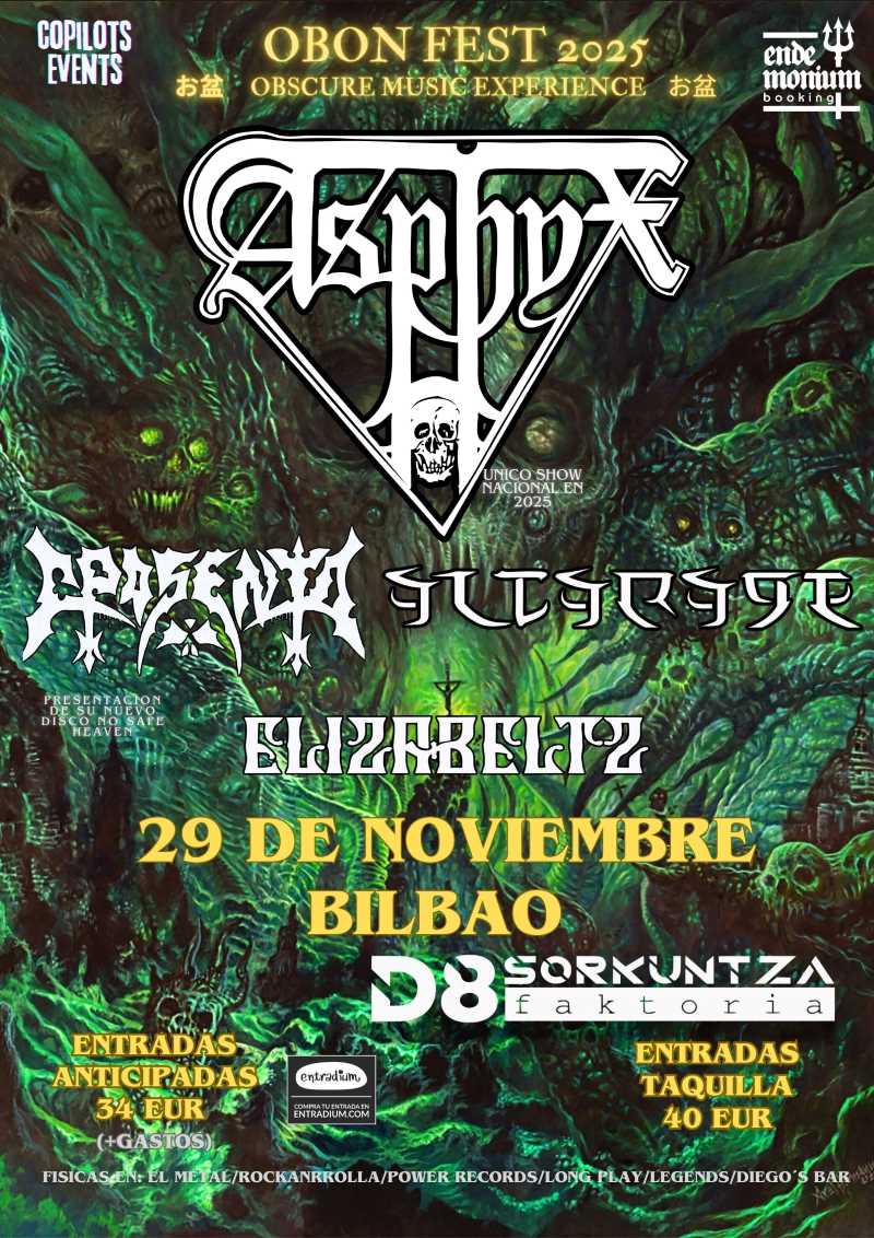 Este sábado 29 de noviembre llega el Obon Fest 2025 con Asphyx como headliners