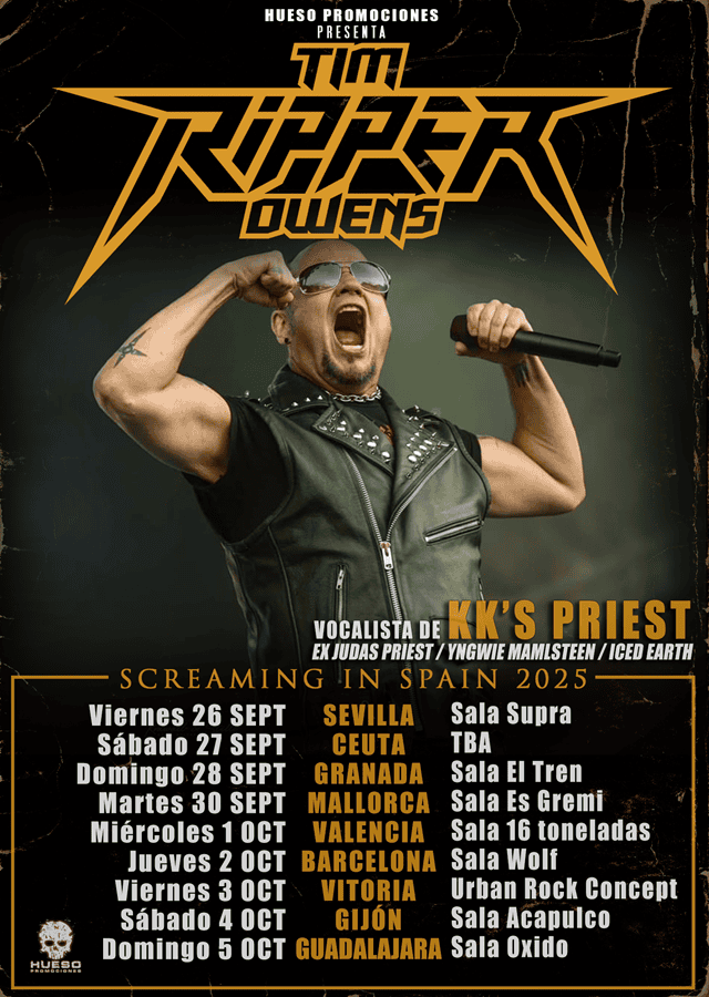 ¡Gran tour ibérico de Tim «Ripper» Owens en Octubre!