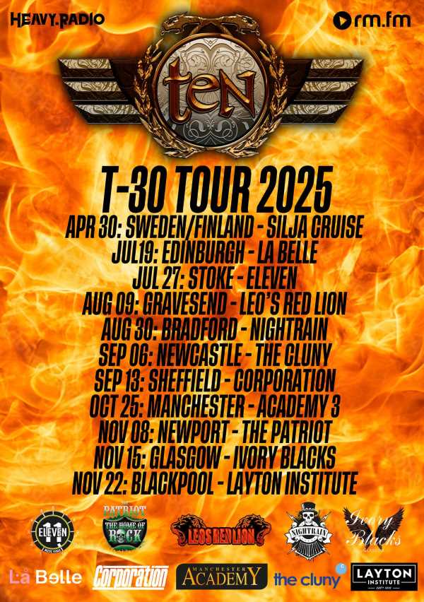 Ten, la banda británica de Hard Rock melódico, anuncia su gira de 30 aniversario por el Reino Unido.