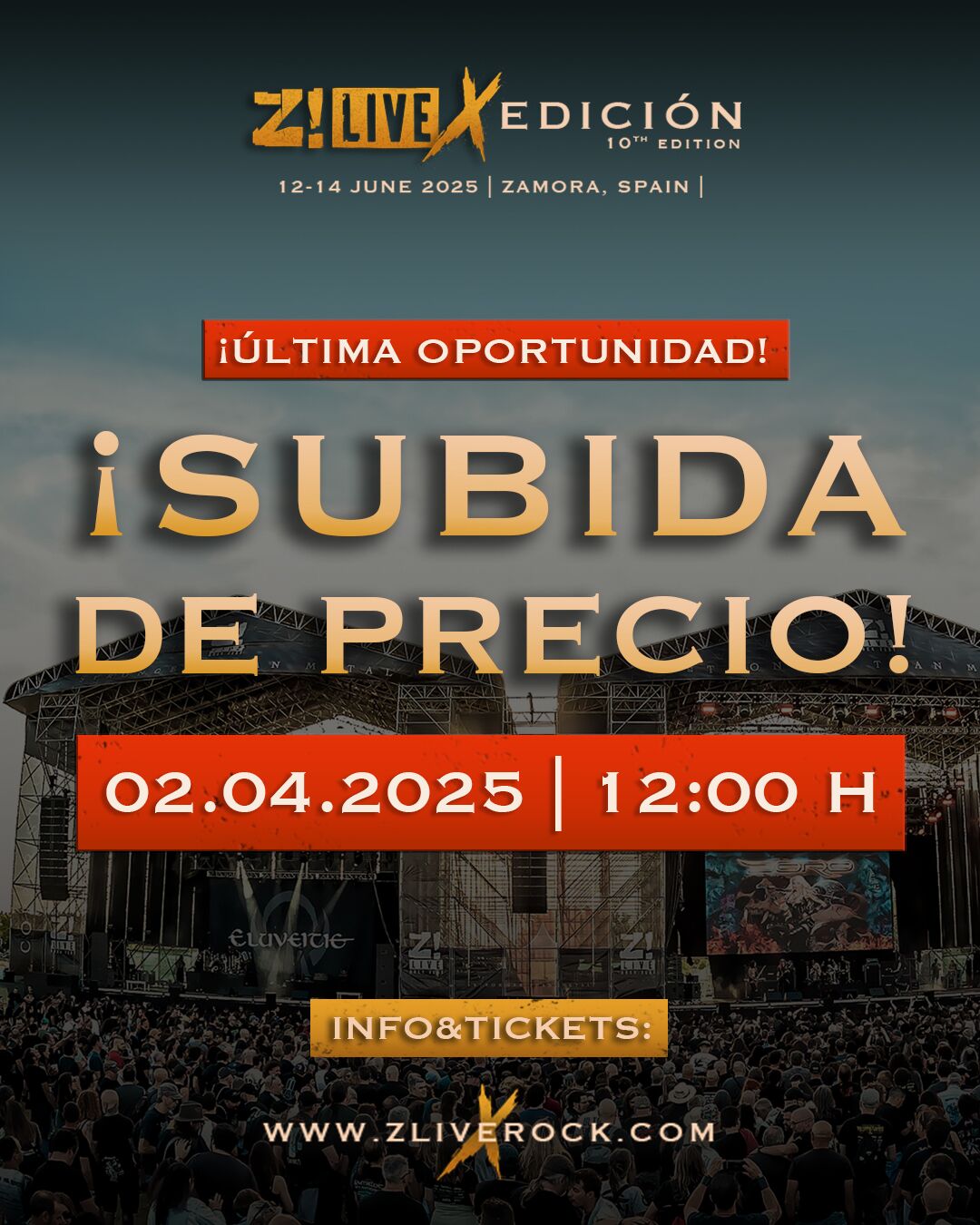 ¡Últimas oportunidades para adquirir los abonos del Z! Live a un precio irresistible!