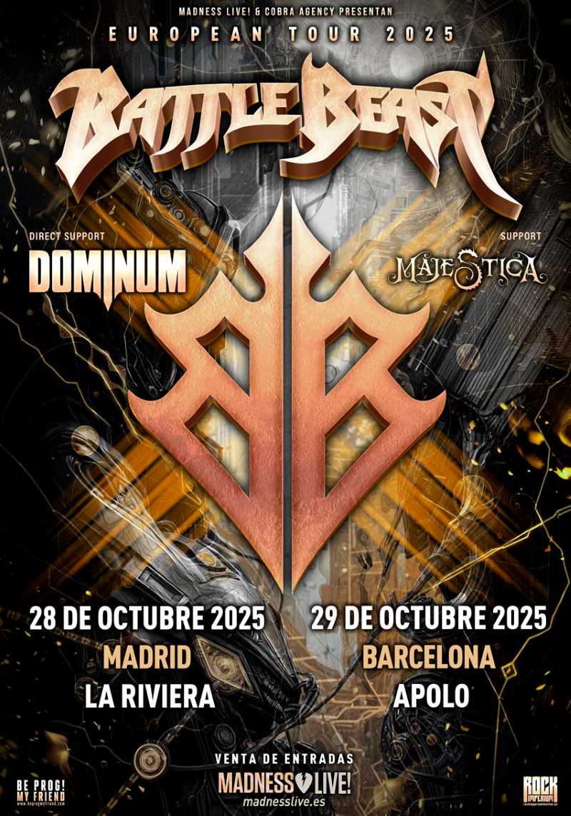 Battle Beast en Madrid y Barcelona en octubre