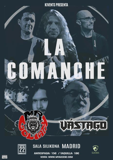 Noche de Rock en Madrid con el concierto de La Comanche, Vástago y Mr. Goliath el 22 de marzo
