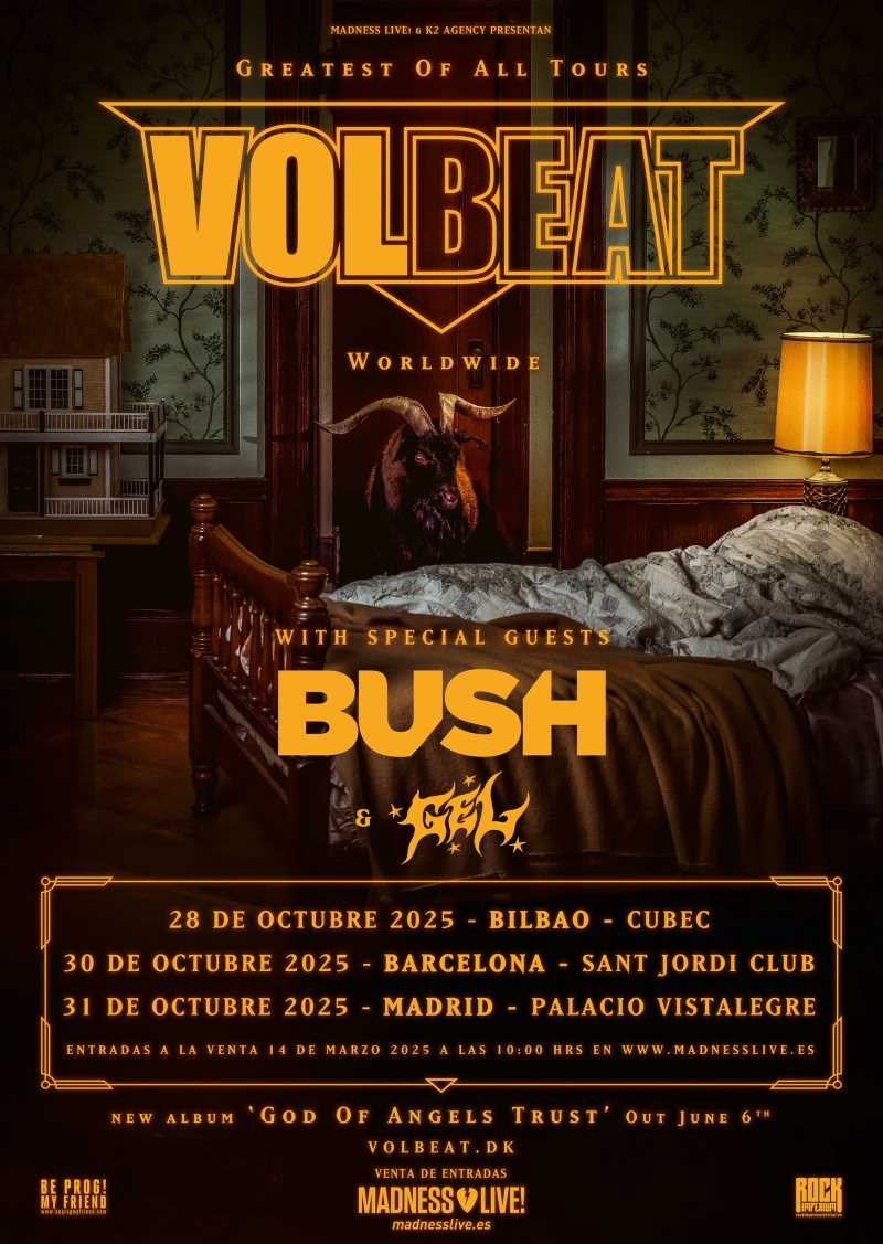 Fechas de la gira de Volbeat para el mes de octubre