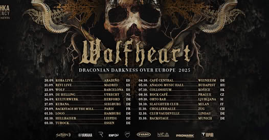 Fechas europeas del «Draconian Darkness Over Europe»  de Wolfheart