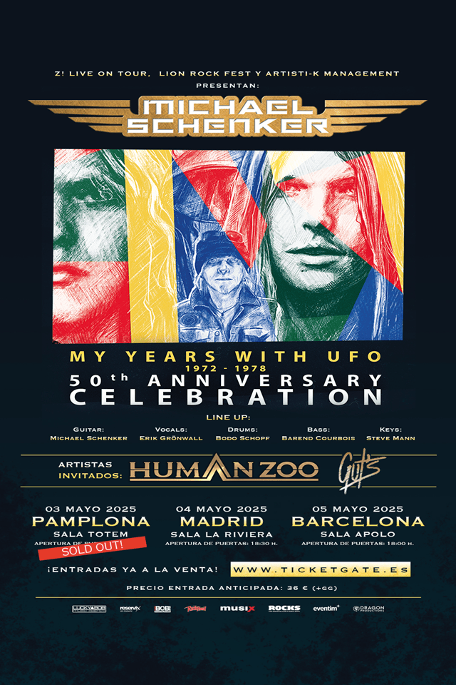 Horarios de los Conciertos de Michael Schenker en España con Human Zoo y Guts