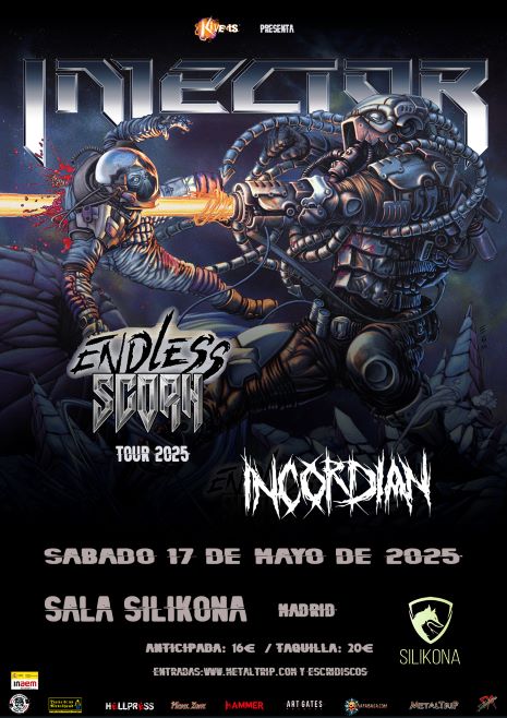 Injector en Madrid el próximo sábado 17 de mayo con Incordian