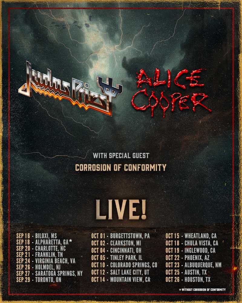Tour conjunto de Judas Priest junto con Alice Cooper en Norteamérica este otoño de 2025