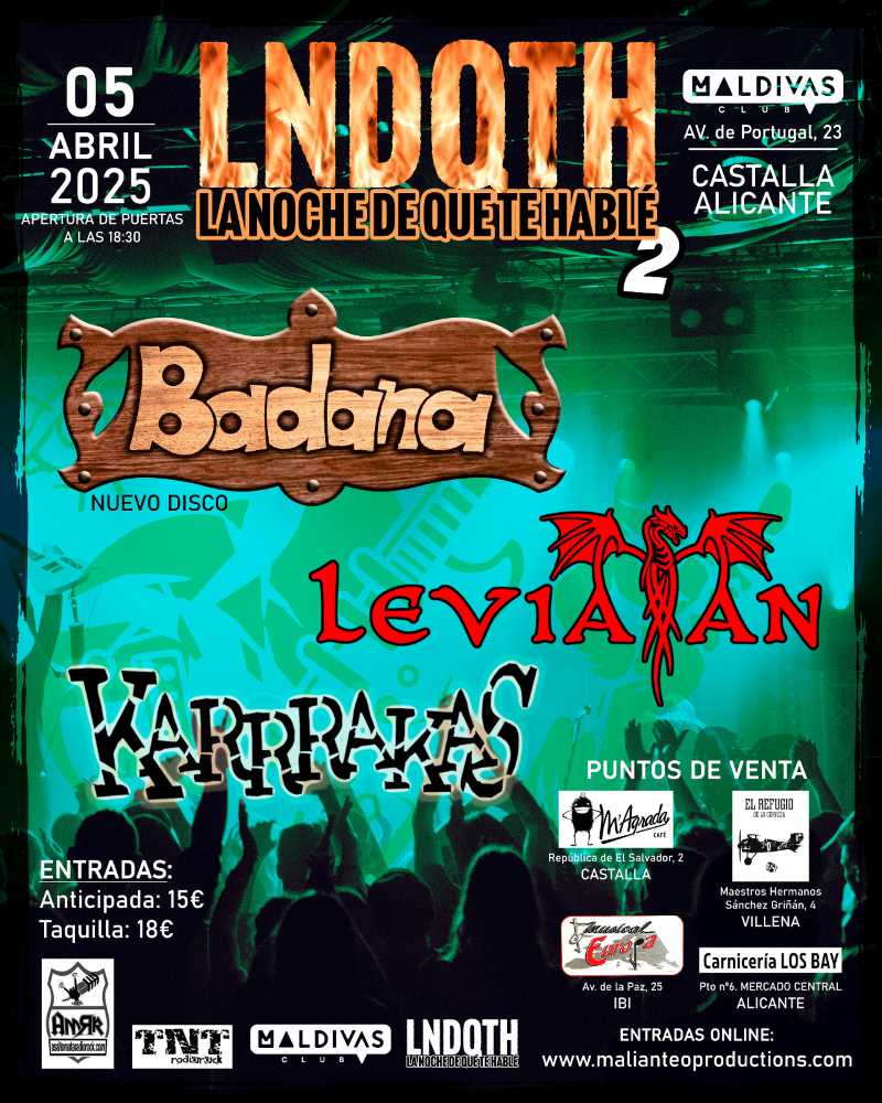 Segunda edición de La Noche De Que Te Hablé en Ibi (Alicante) este sábado 5 de abril