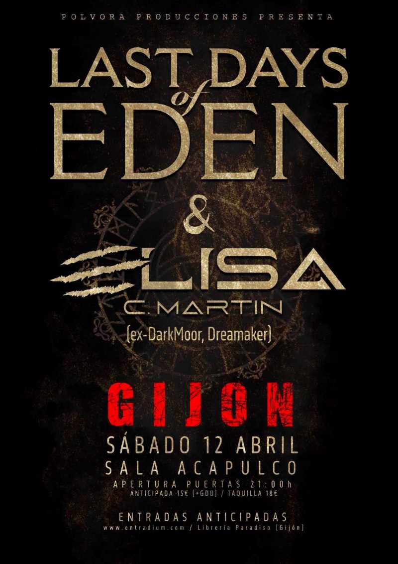 Vuelve este sábado Last Days Of Eden a Gijón en concierto con Elisa C. Martín