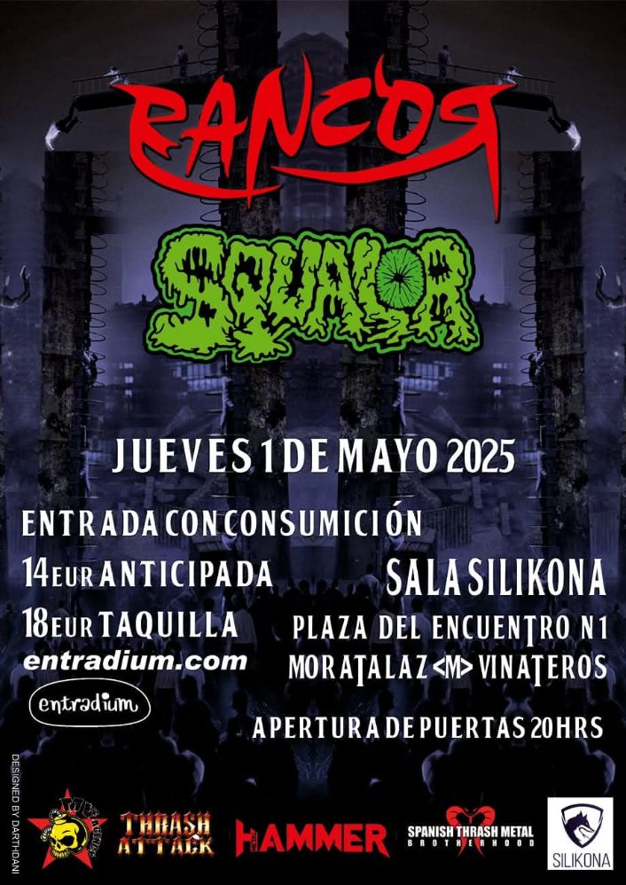 Rancor estará en concierto en la Sala Silikona de Madrid el próximo jueves 1 de mayo