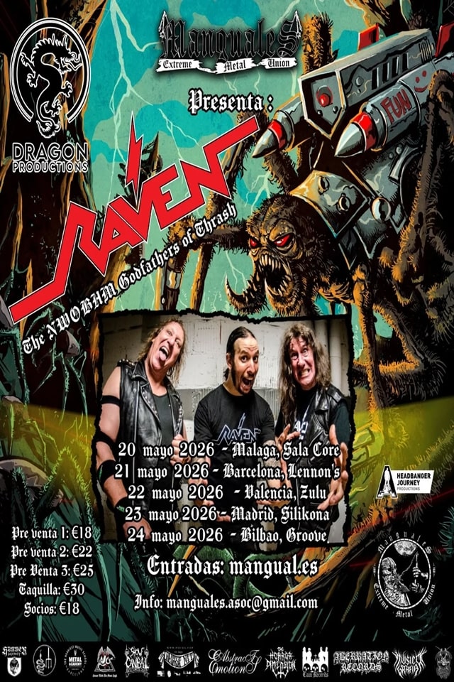 Raven da las fechas de su «European Tour 2026» que pasará por España gracias a Manguales