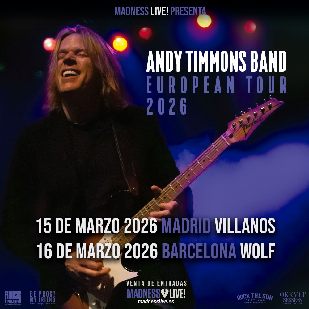 El guitarrista Andy Timmons (Danger Danger) actuará en España en unas fechas exclusivas de 2026